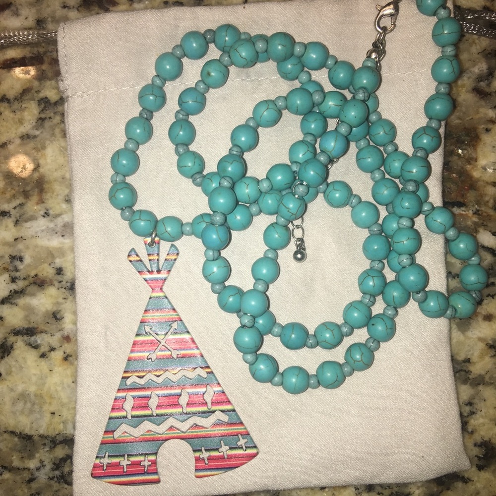 Turquoise Teepee Necklace